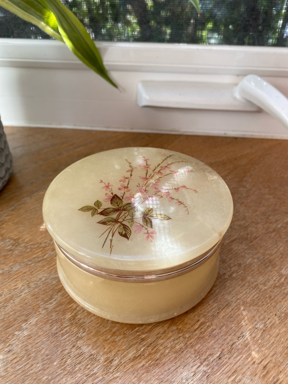 Boite à bijoux Vintage Alabaster trinket box